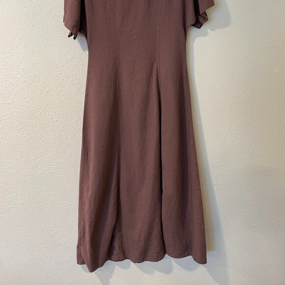 Madewell Linen Midi Shirtdress in chalked fig - Picture 4 of 7